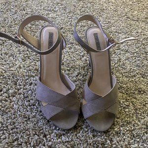 Forever21 Strap Platform Heels Gray 7.5